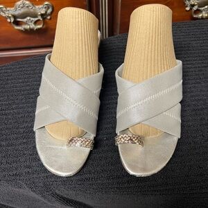 Donald J. Pliner Metallic Silver Sandals